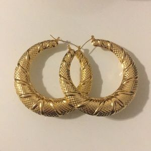 Large gold hoop earrings